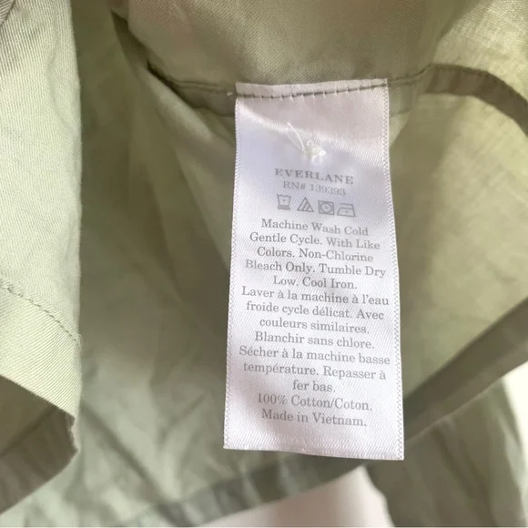 New Everlane The Silky Cotton Way Short Shirt in Laurel Green Size Medium - Picture 8 of 13